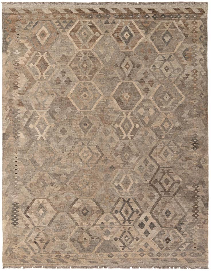 Detail image of 6' 9 x 9' 11 Hand Woven Kilim Maymana Wool Rug