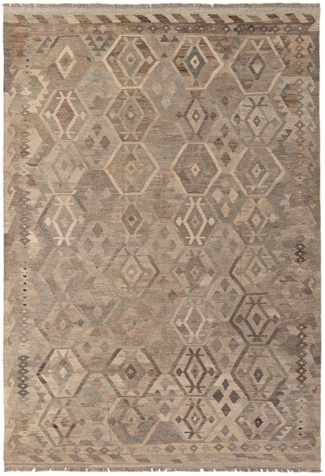 Detail image of 6' 9 x 9' 11 Hand Woven Kilim Maymana Wool Rug