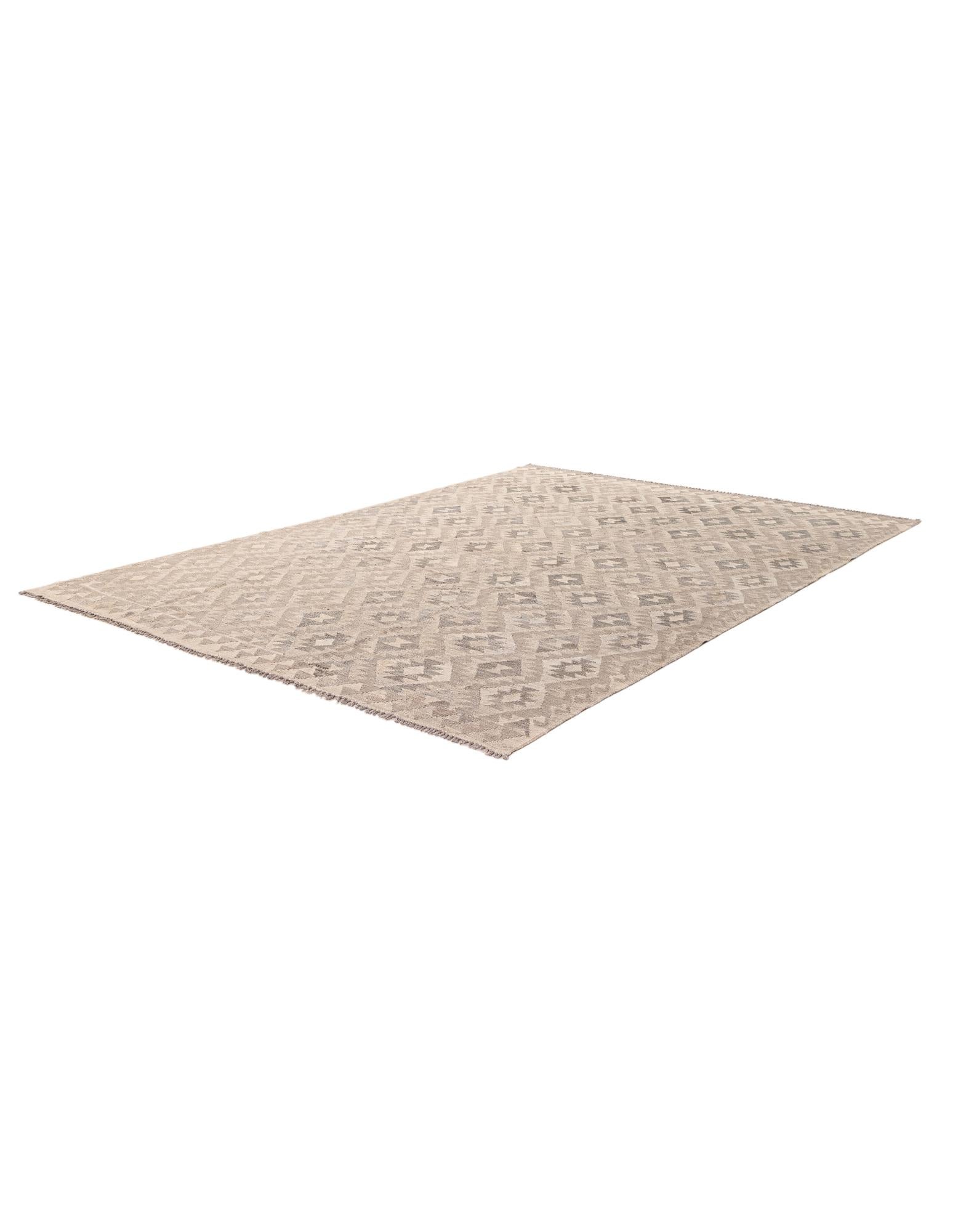 6' 8 x 9' 10 Hand Woven Kilim Maymana Wool Rug