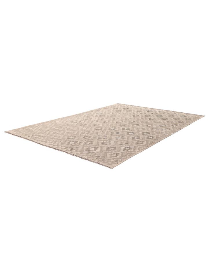 Detail image of 6' 8 x 9' 10  Hand Woven Kilim Maymana Wool Rug