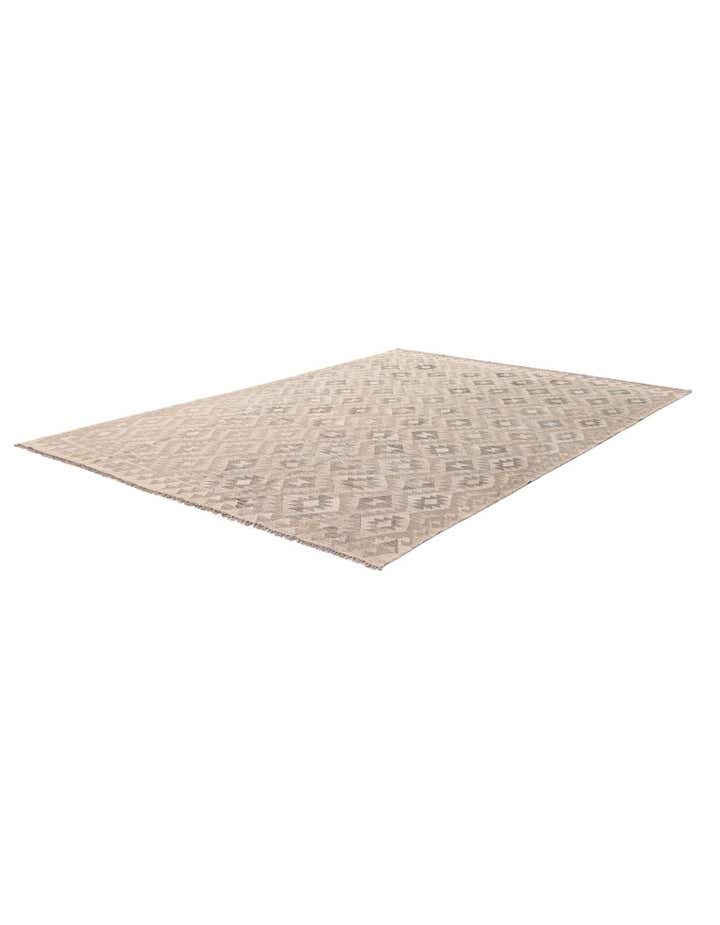 6' 8 x 9' 10 Hand Woven Kilim Maymana Wool Rug