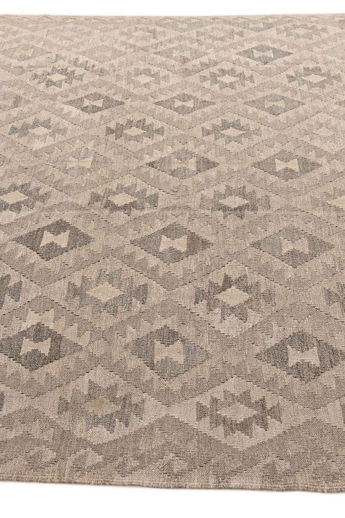 6' 8 x 9' 10 Hand Woven Kilim Maymana Wool Rug