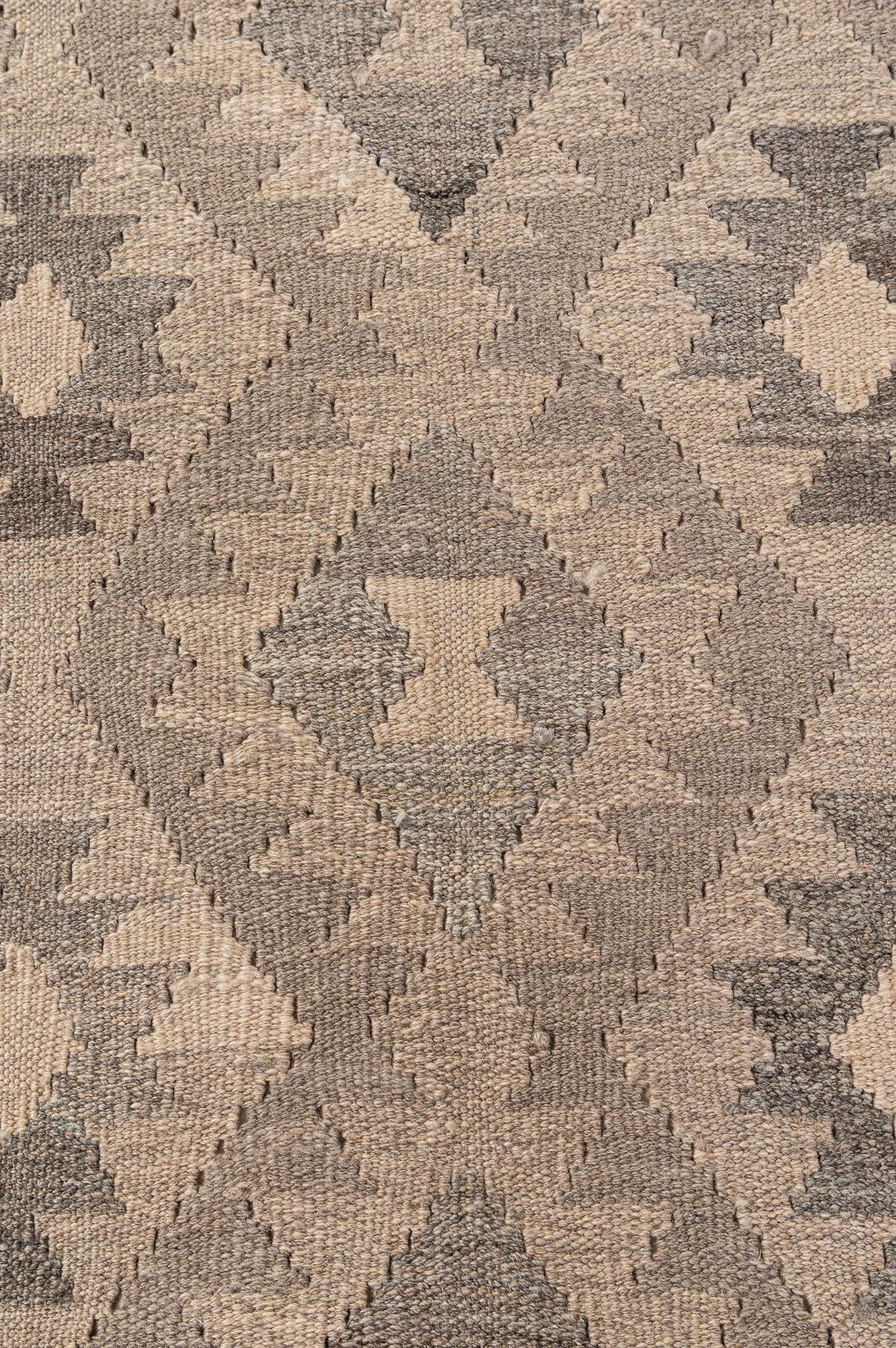 6' 8 x 9' 10 Hand Woven Kilim Maymana Wool Rug