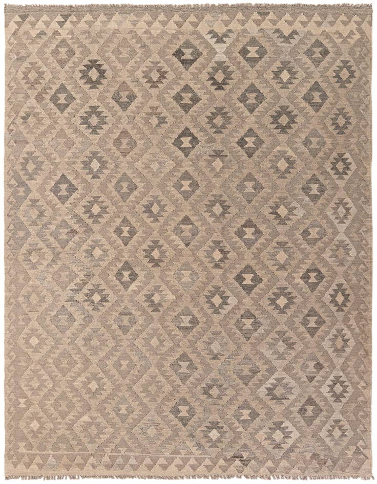 Detail image of 6' 8 x 9' 10 Hand Woven Kilim Maymana Wool Rug