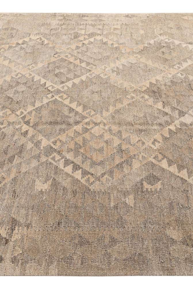 6' 8 x 9' 10 Hand Woven Kilim Maymana Wool Rug