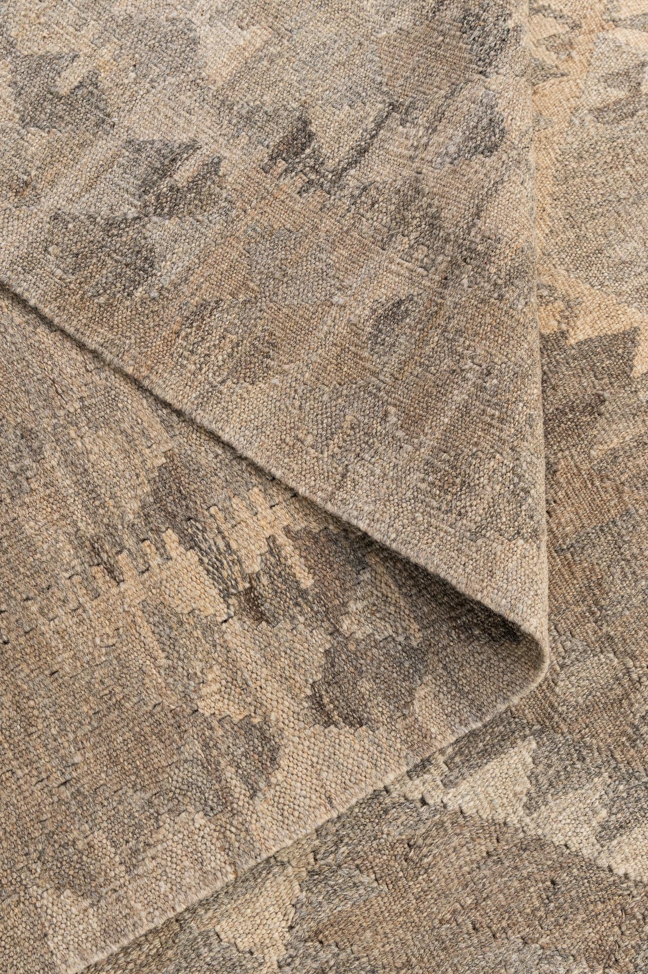 6' 8 x 9' 10 Hand Woven Kilim Maymana Wool Rug