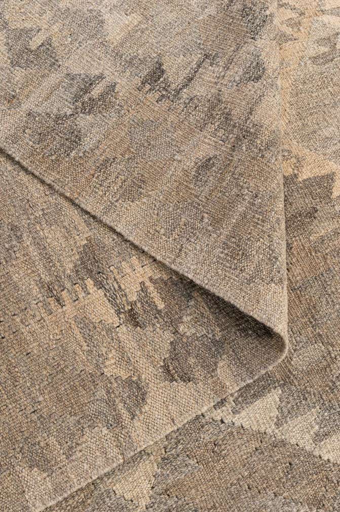 6' 8 x 9' 10 Hand Woven Kilim Maymana Wool Rug