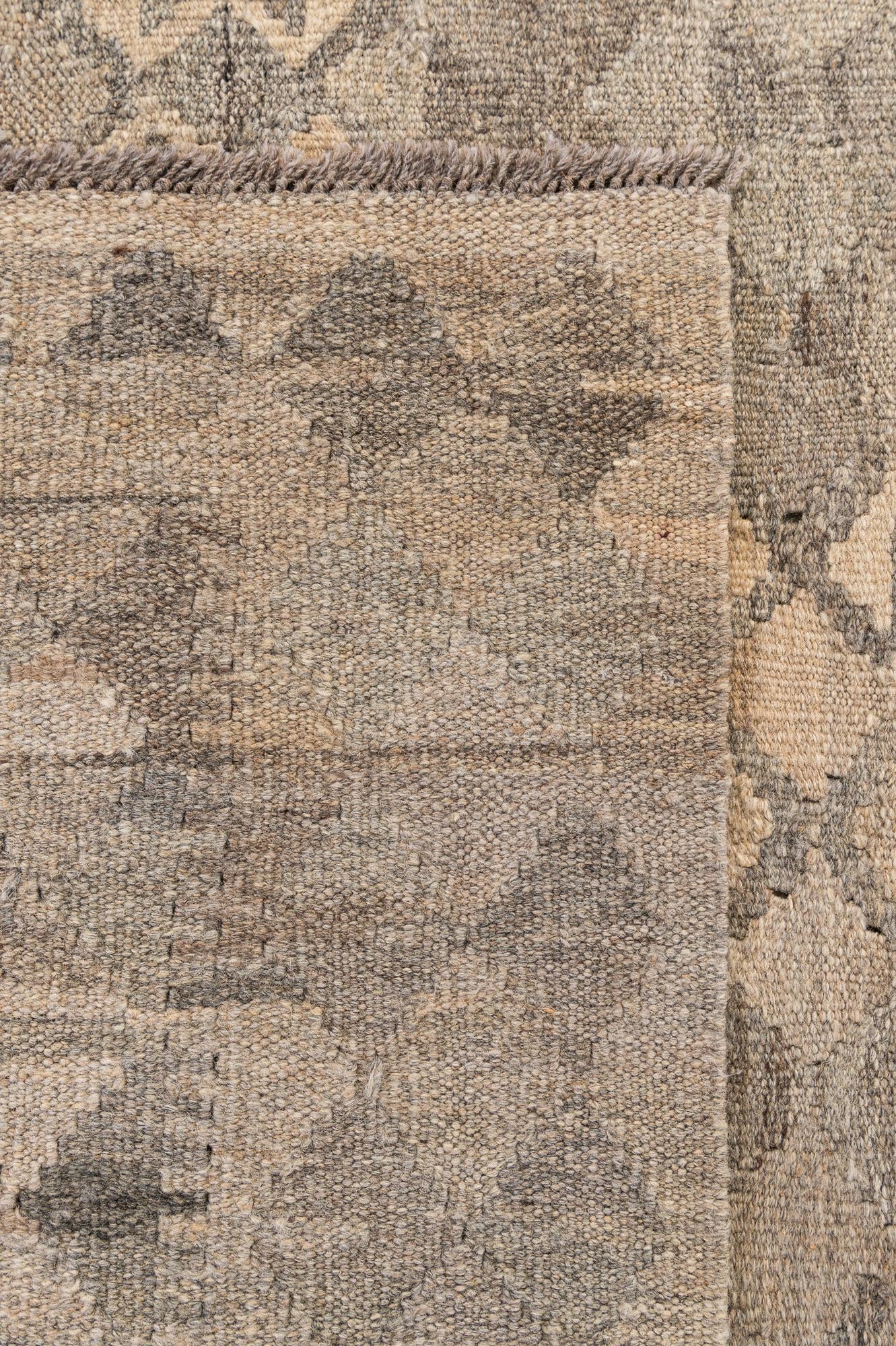 6' 8 x 9' 10 Hand Woven Kilim Maymana Wool Rug