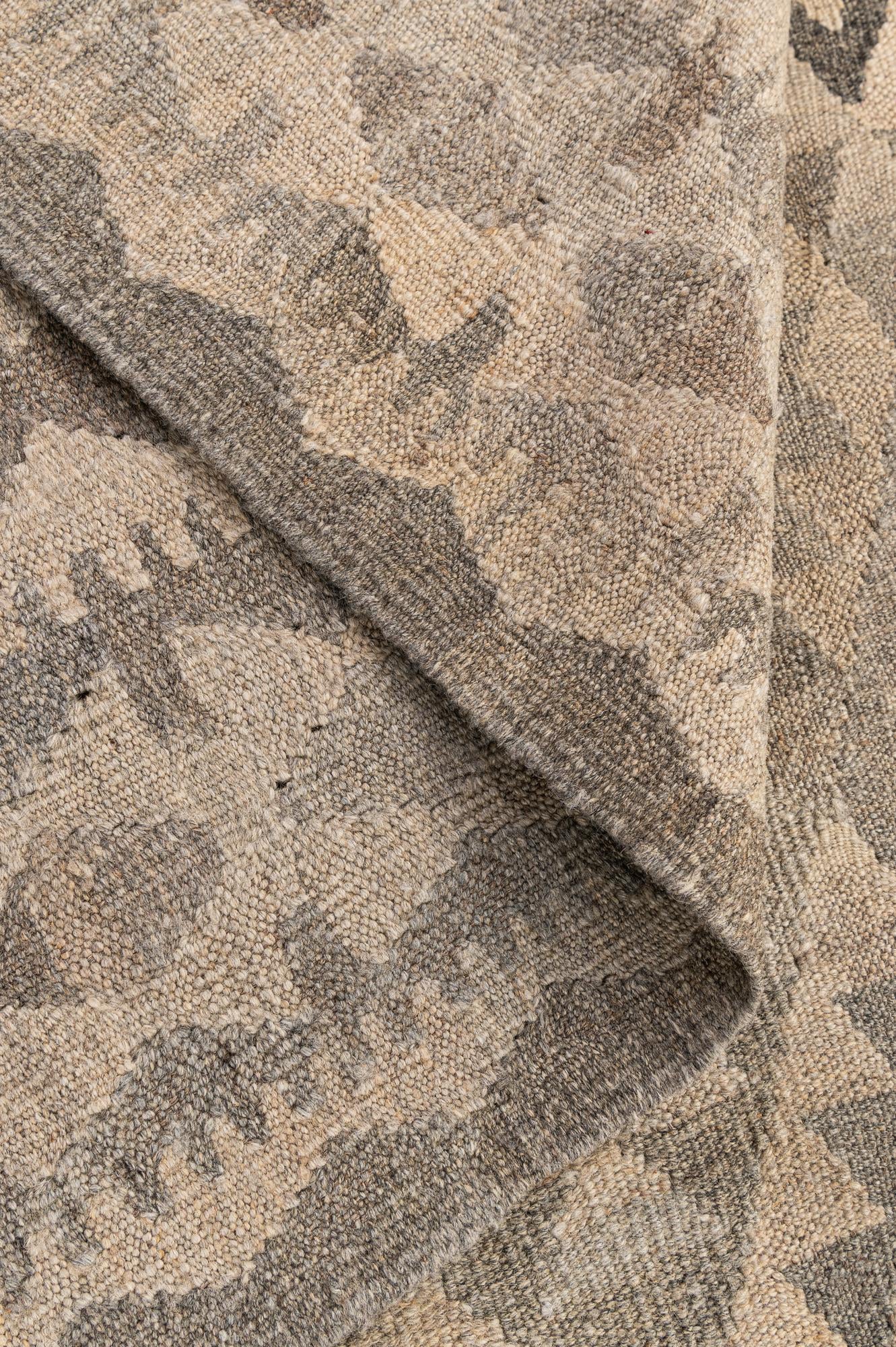 6' 8 x 9' 10 Hand Woven Kilim Maymana Wool Rug
