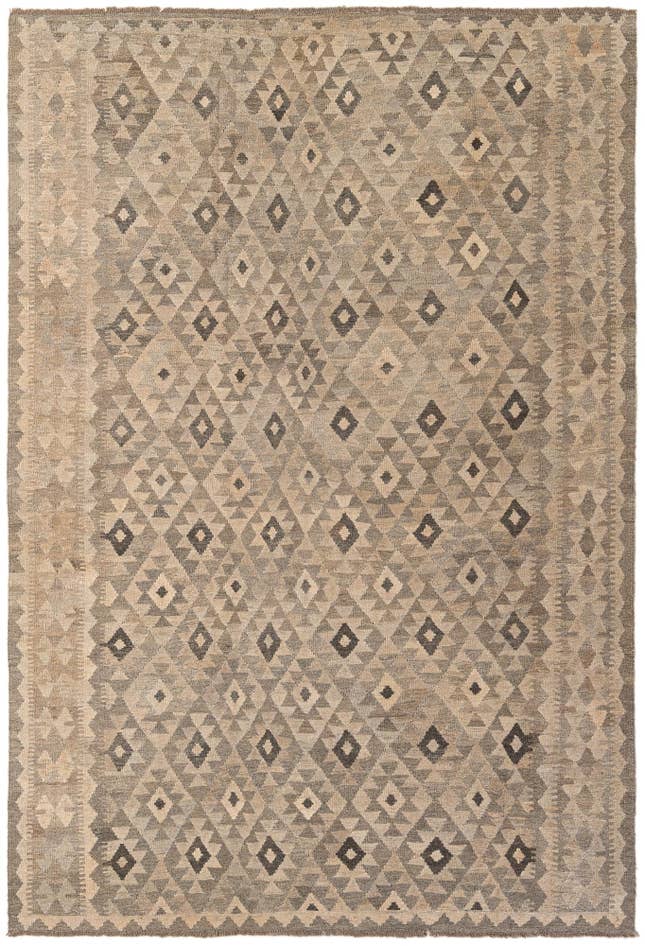 Detail image of 6' 8 x 9' 10 Hand Woven Kilim Maymana Wool Rug
