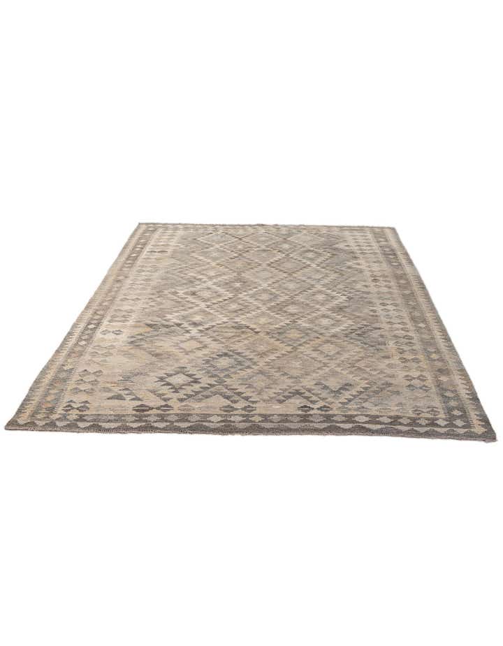 6' 7 x 9' 11 Hand Woven Kilim Maymana Wool Rug