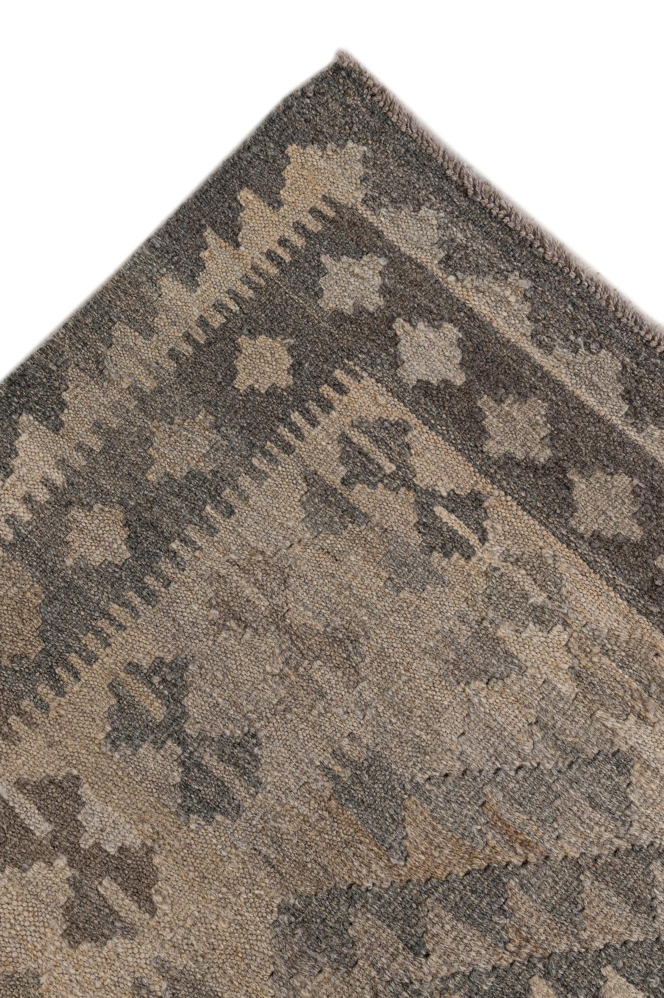 6' 7 x 9' 11 Hand Woven Kilim Maymana Wool Rug