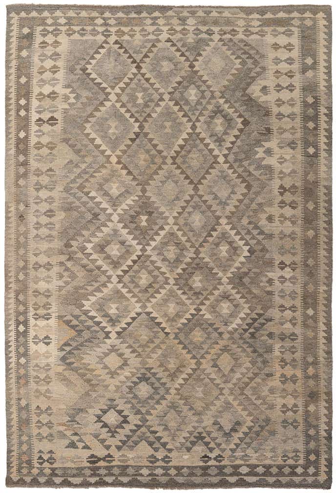 6' 7 x 9' 11 Hand Woven Kilim Maymana Wool Rug