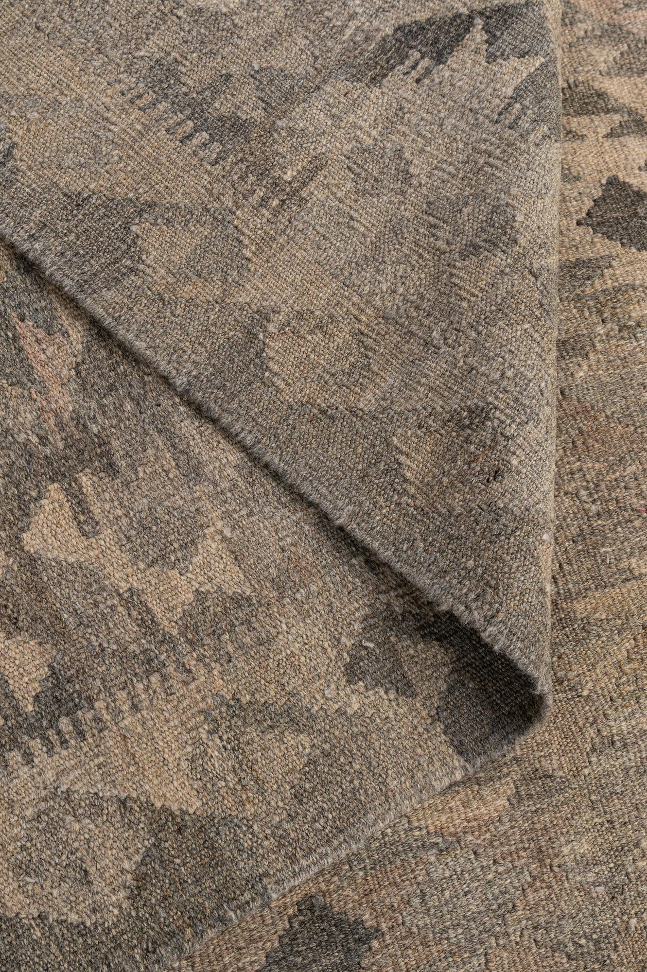 6' 7 x 10' Hand Woven Kilim Maymana Wool Rug
