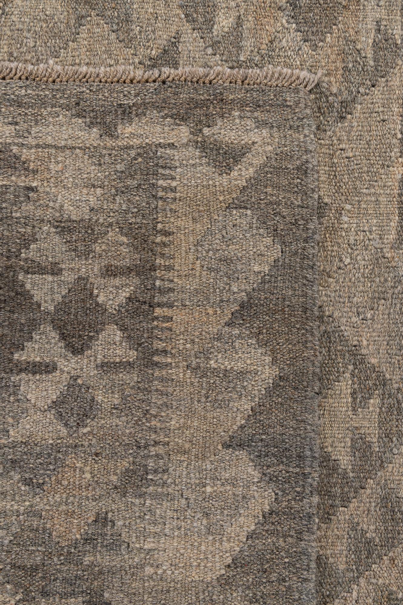 6' 7 x 10' Hand Woven Kilim Maymana Wool Rug