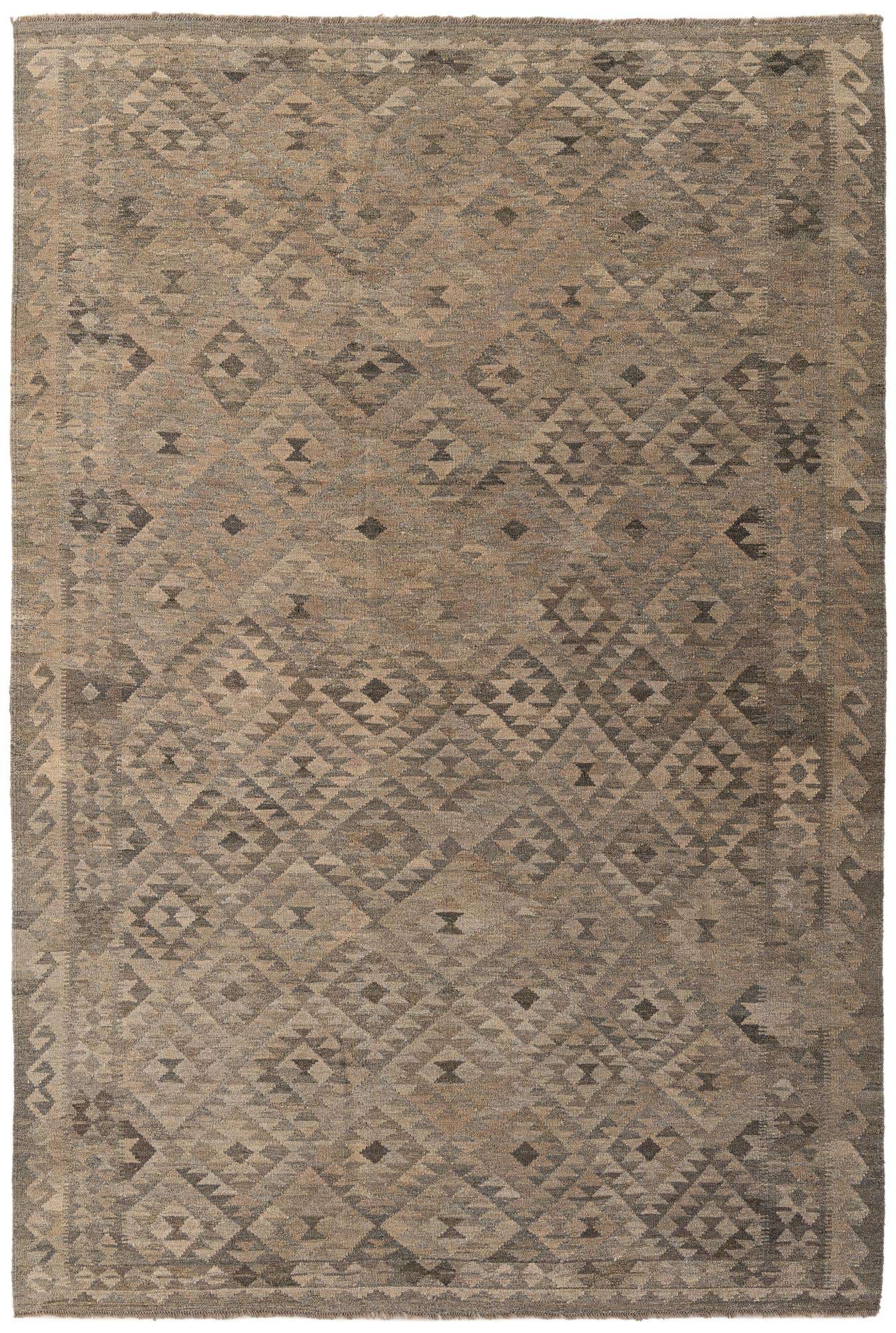 6' 7 x 10' Hand Woven Kilim Maymana Wool Rug