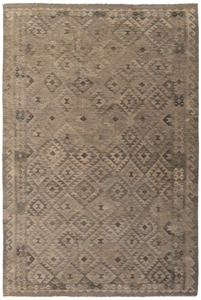6' 7 x 10' Hand Woven Kilim Maymana Wool Rug