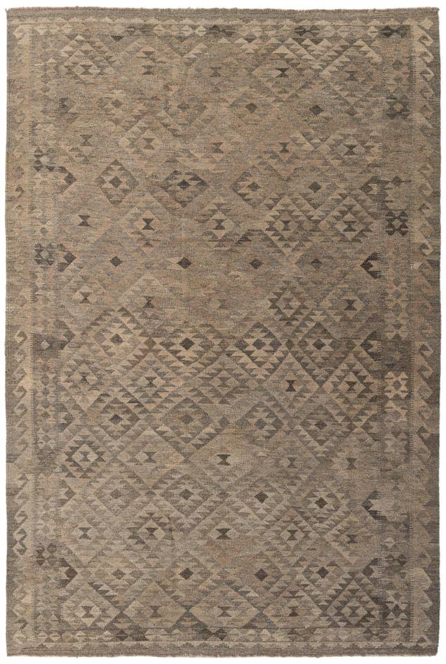 Detail image of 6' 7 x 10' Hand Woven Kilim Maymana Wool Rug