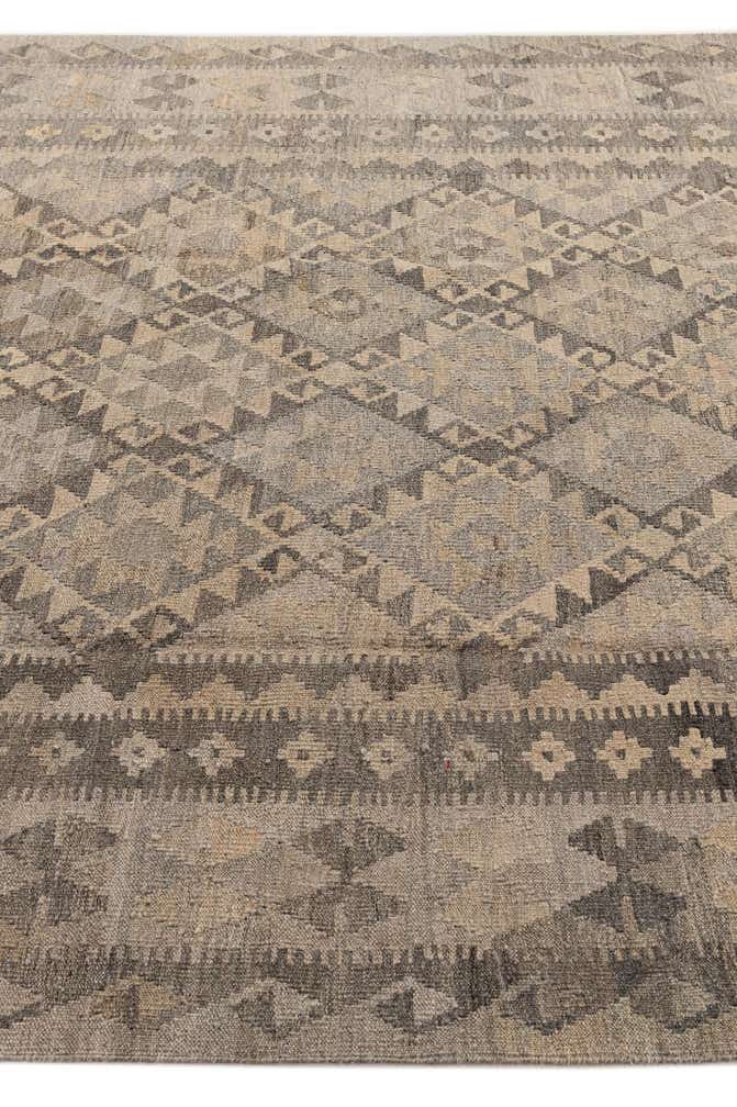 6' 8 x 9' 9 Hand Woven Kilim Maymana Wool Rug