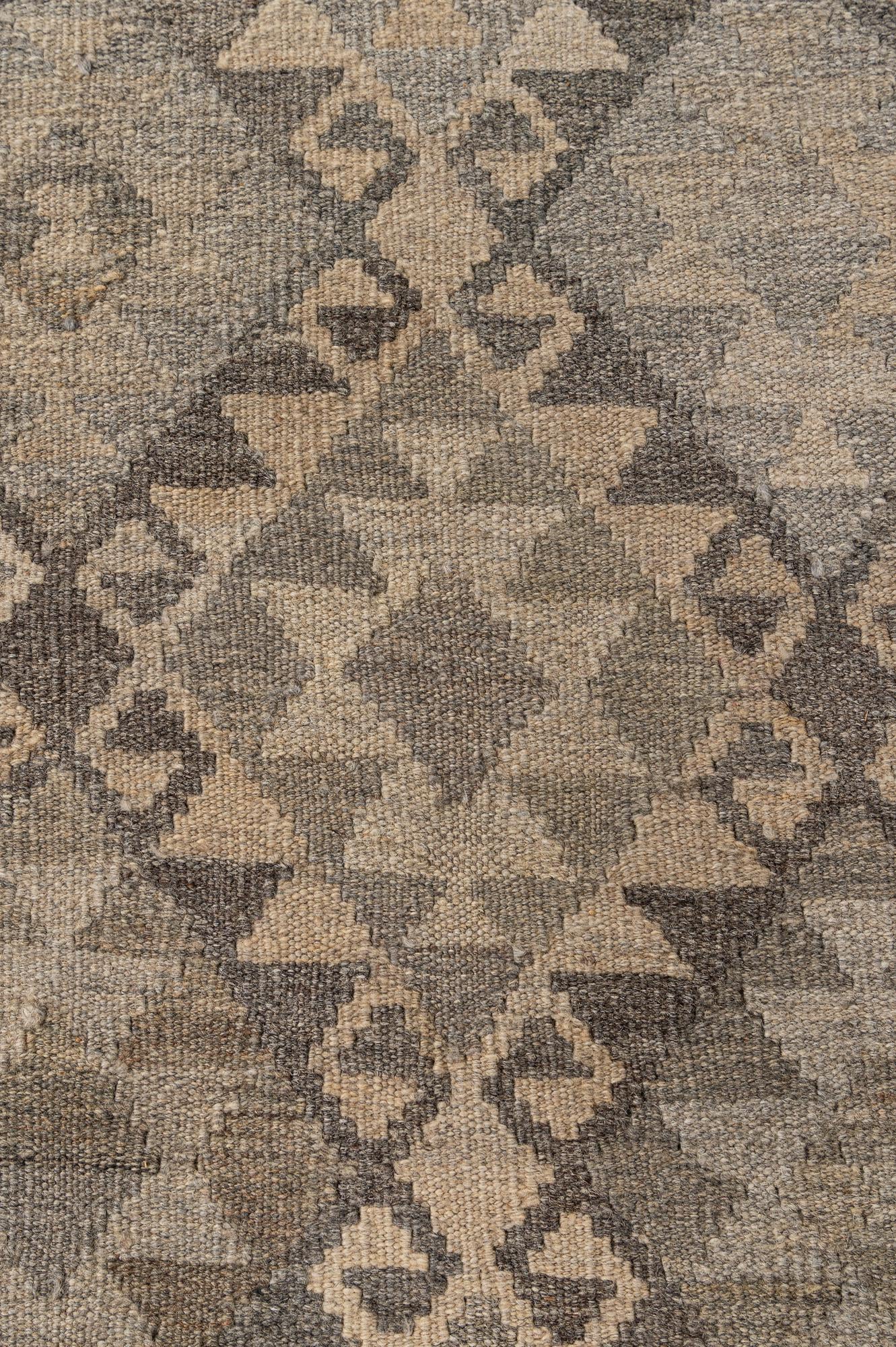 6' 8 x 9' 9 Hand Woven Kilim Maymana Wool Rug