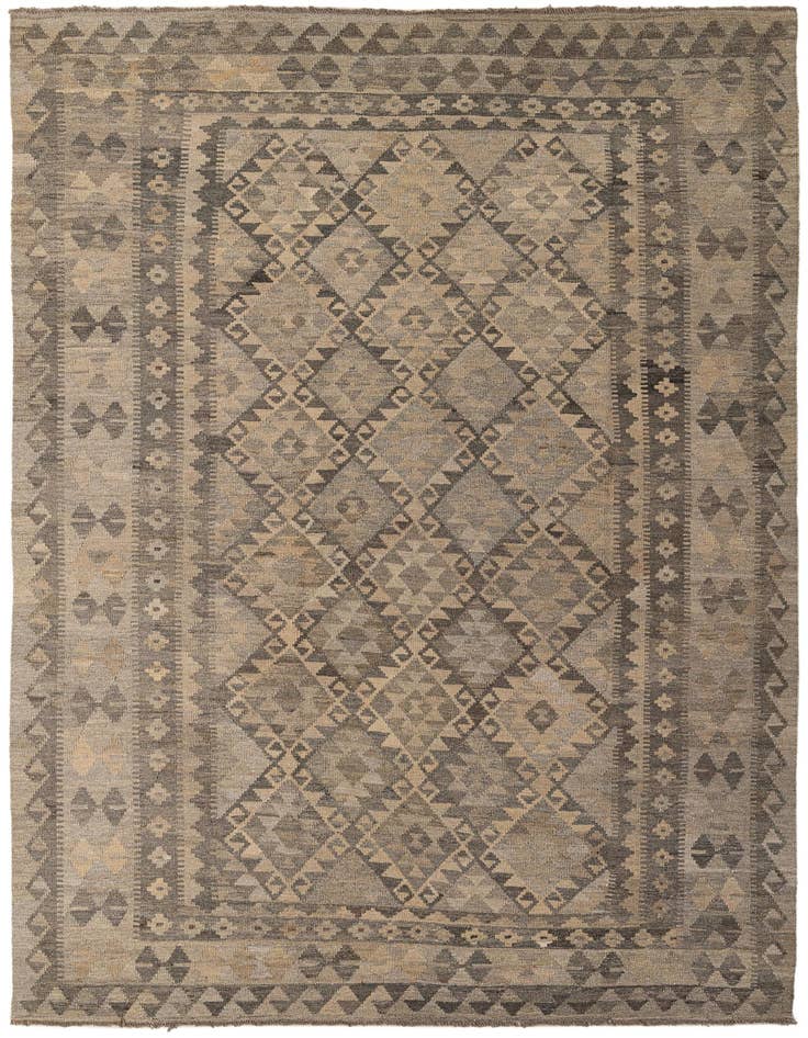 Detail image of 6' 8 x 9' 9 Hand Woven Kilim Maymana Wool Rug