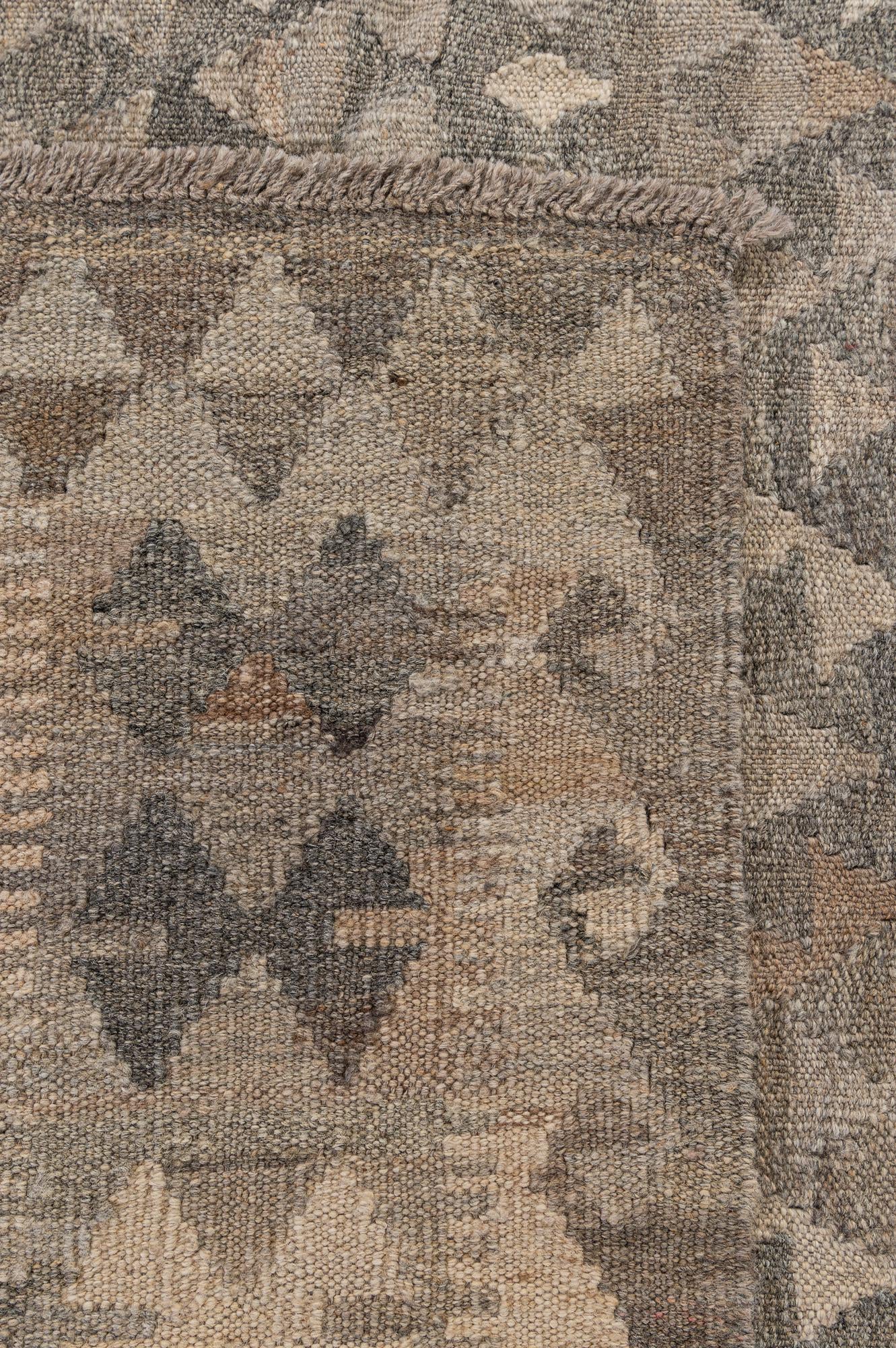6' 9 x 9' 9 Hand Woven Kilim Maymana Wool Rug