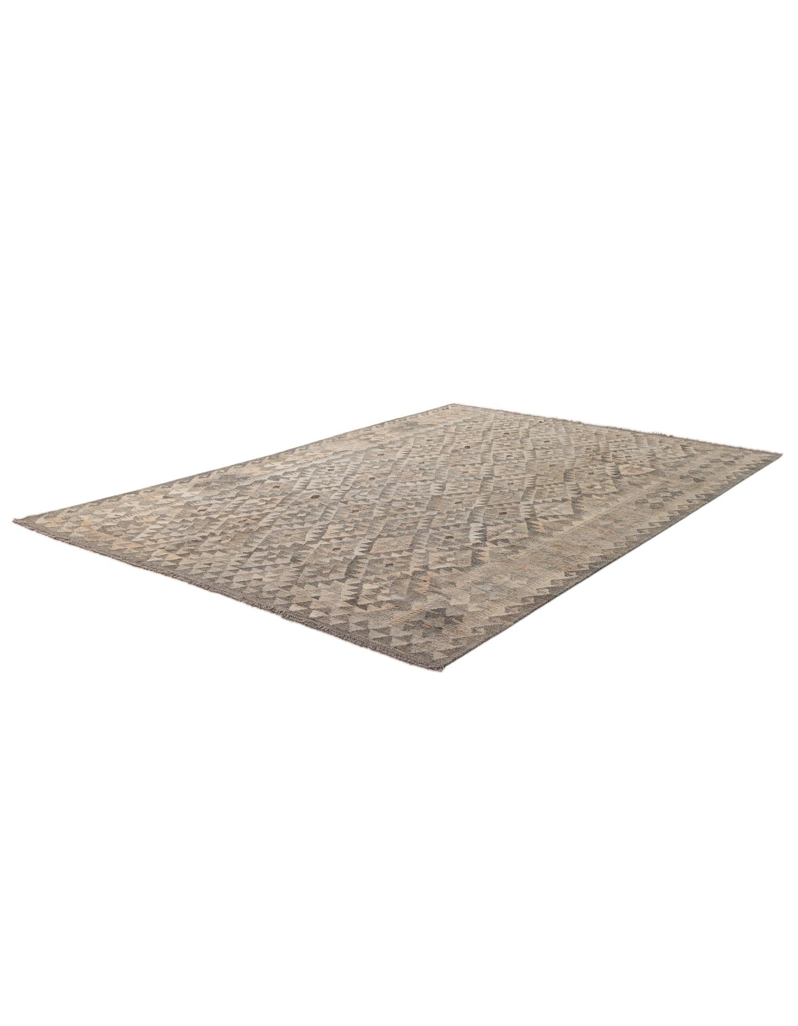 6' 9 x 9' 9 Hand Woven Kilim Maymana Wool Rug