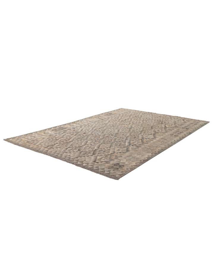 6' 9 x 9' 9 Hand Woven Kilim Maymana Wool Rug