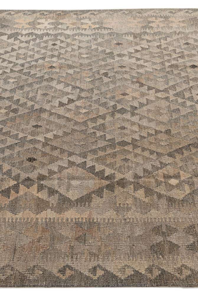 6' 9 x 9' 9 Hand Woven Kilim Maymana Wool Rug