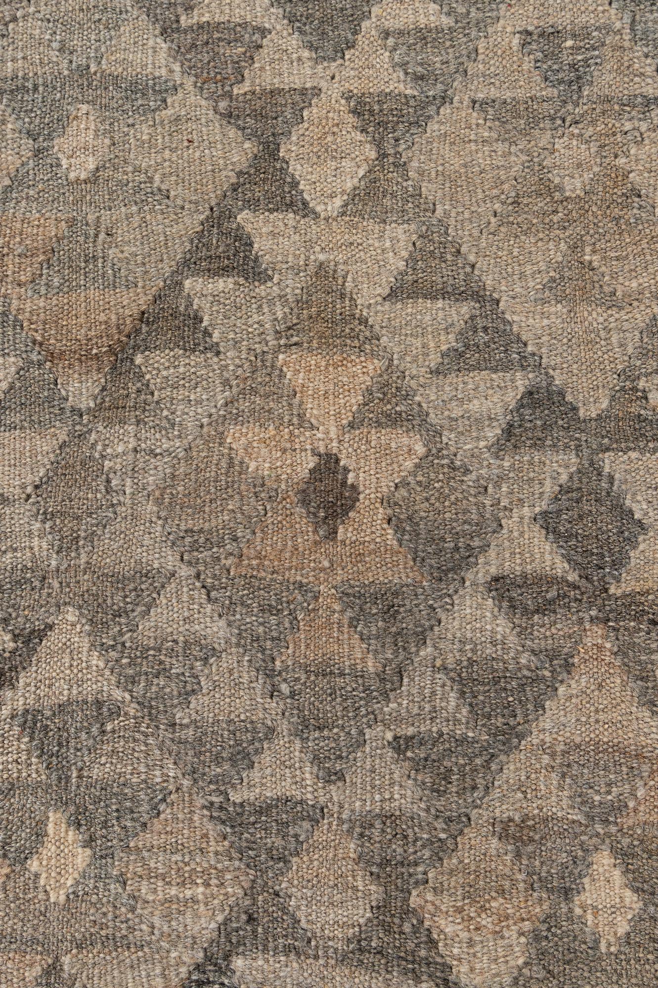 6' 9 x 9' 9 Hand Woven Kilim Maymana Wool Rug