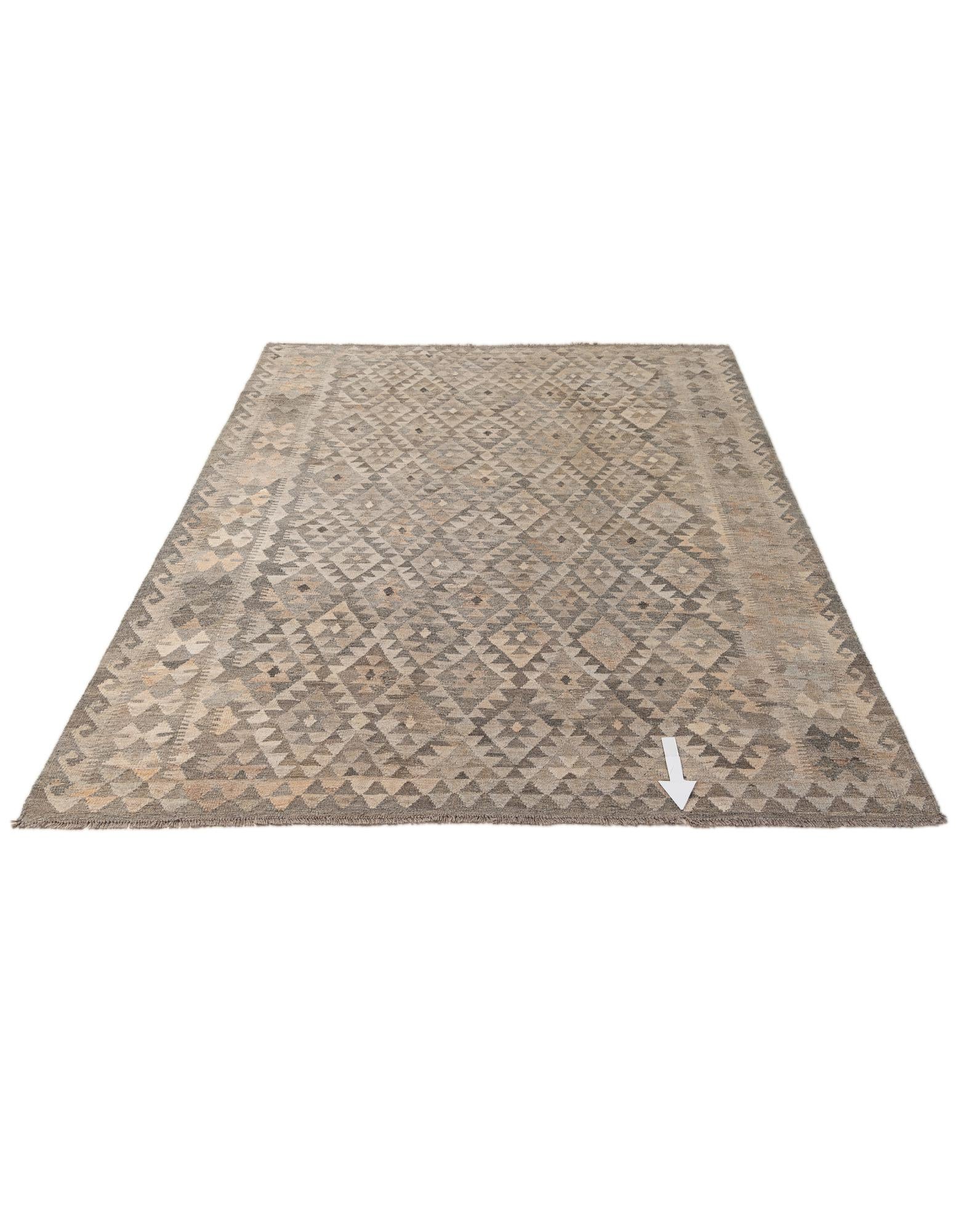 6' 9 x 9' 9 Hand Woven Kilim Maymana Wool Rug