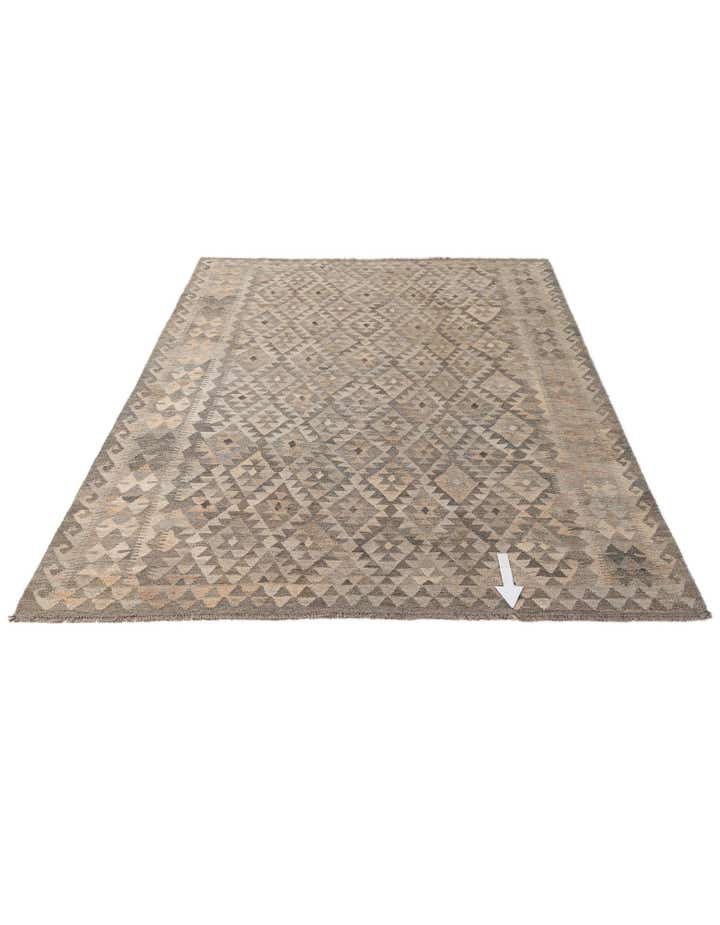 6' 9 x 9' 9 Hand Woven Kilim Maymana Wool Rug