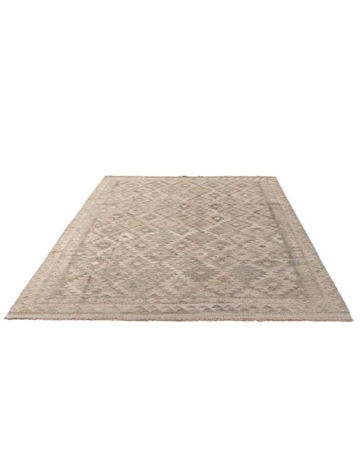 6' 6 x 9' 10 Hand Woven Kilim Maymana Wool Rug