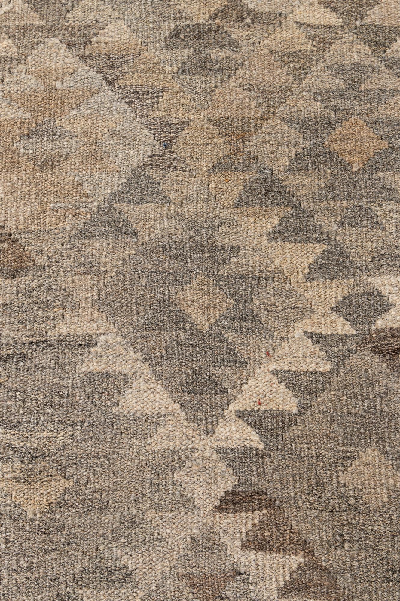 6' 6 x 9' 10 Hand Woven Kilim Maymana Wool Rug