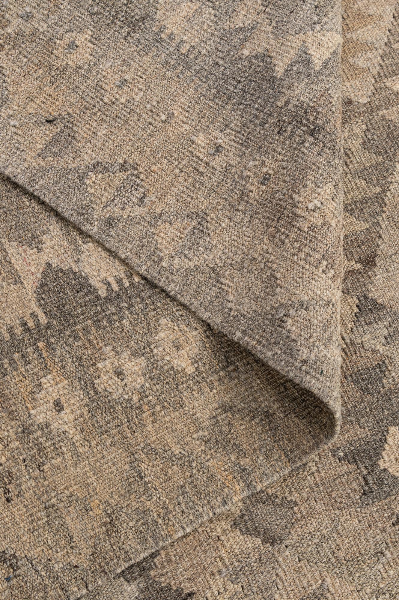 6' 6 x 9' 10 Hand Woven Kilim Maymana Wool Rug