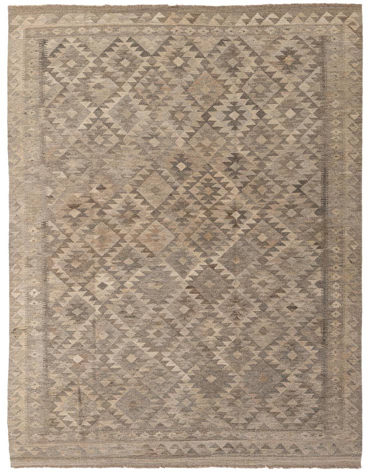 Detail image of 6' 6 x 9' 10 Hand Woven Kilim Maymana Wool Rug