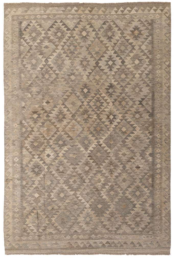 6' 6 x 9' 10 Hand Woven Kilim Maymana Wool Rug