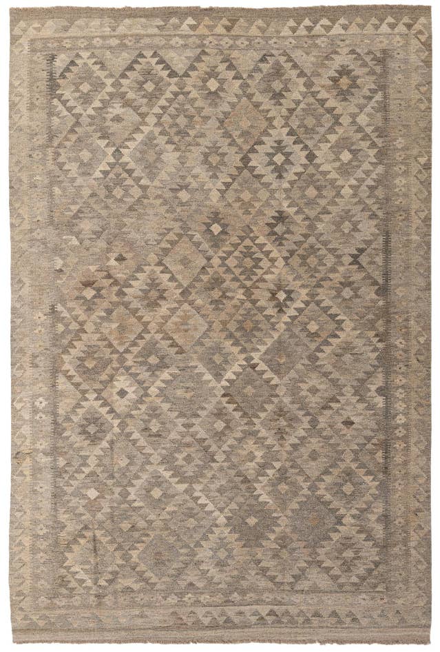 Detail image of 6' 6 x 9' 10 Hand Woven Kilim Maymana Wool Rug