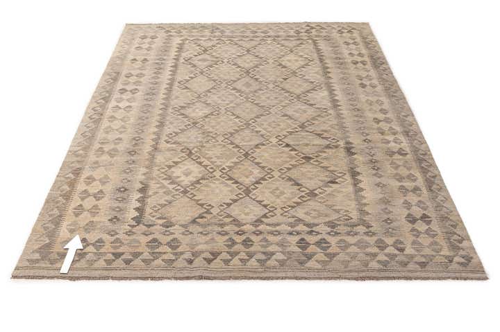 6' 6 x 9' 10 Hand Woven Kilim Maymana Wool Rug
