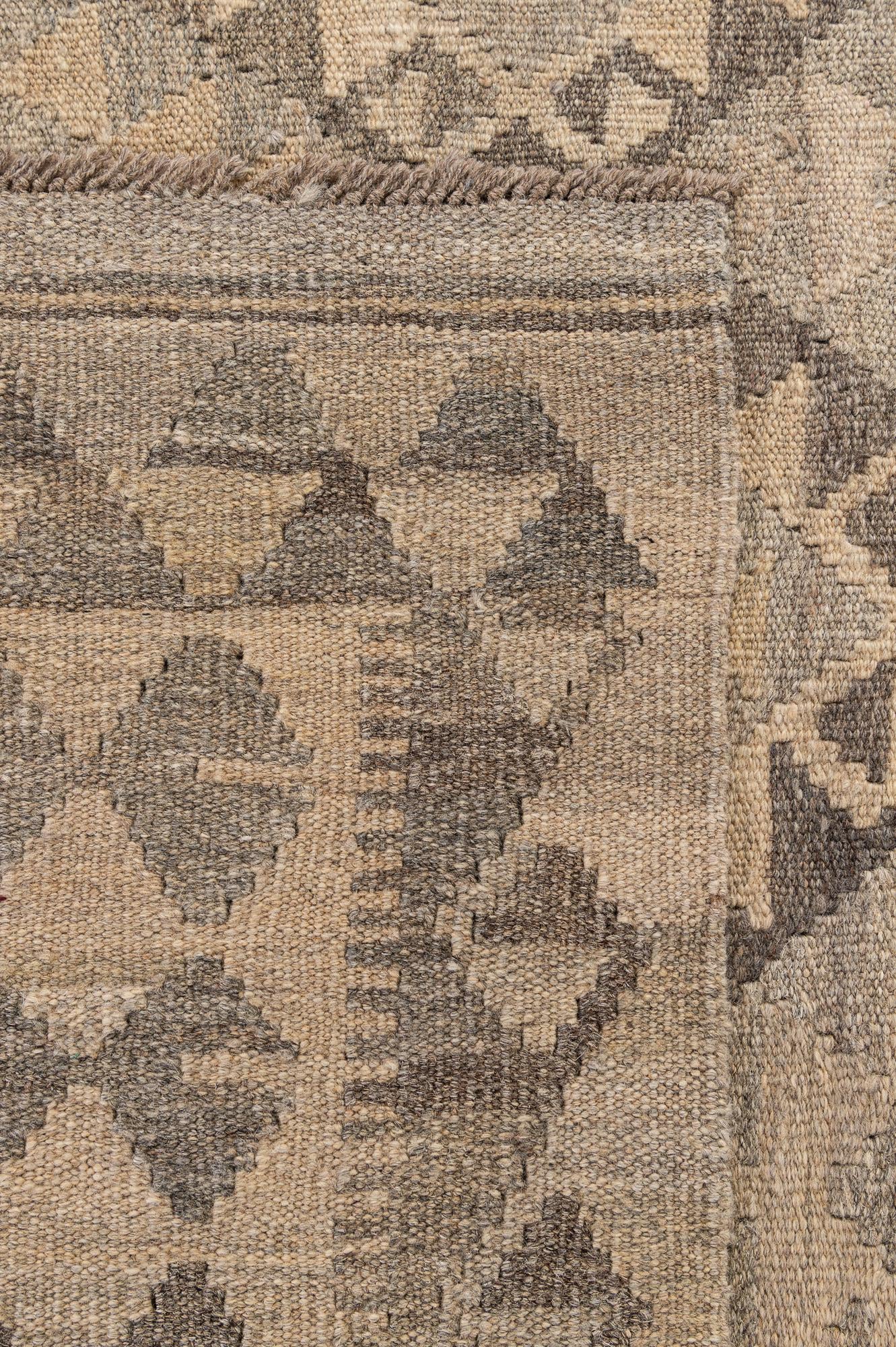 6' 6 x 9' 10 Hand Woven Kilim Maymana Wool Rug