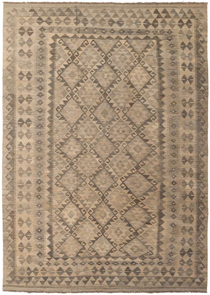 6' 6 x 9' 10 Hand Woven Kilim Maymana Wool Rug