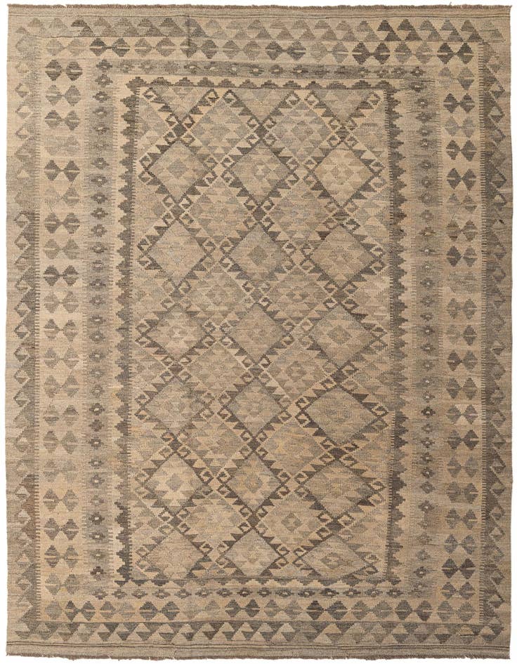 Detail image of 6' 6 x 9' 10 Hand Woven Kilim Maymana Wool Rug