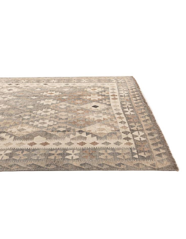 Detail image of 6' 7 x 9' 10 Hand Woven Kilim Maymana Wool Rug