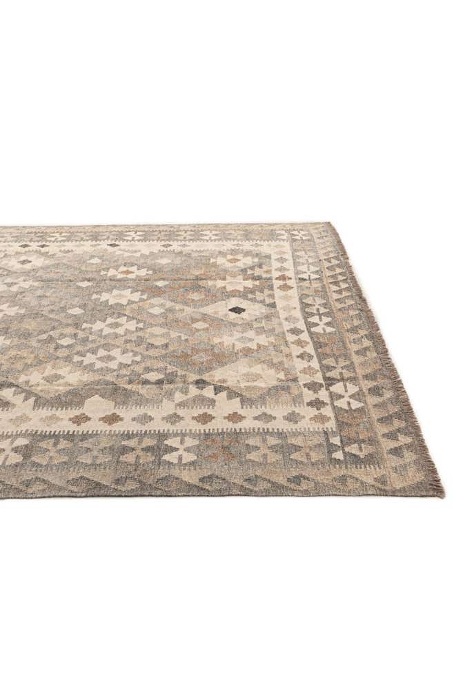 6' 7 x 9' 10 Hand Woven Kilim Maymana Wool Rug