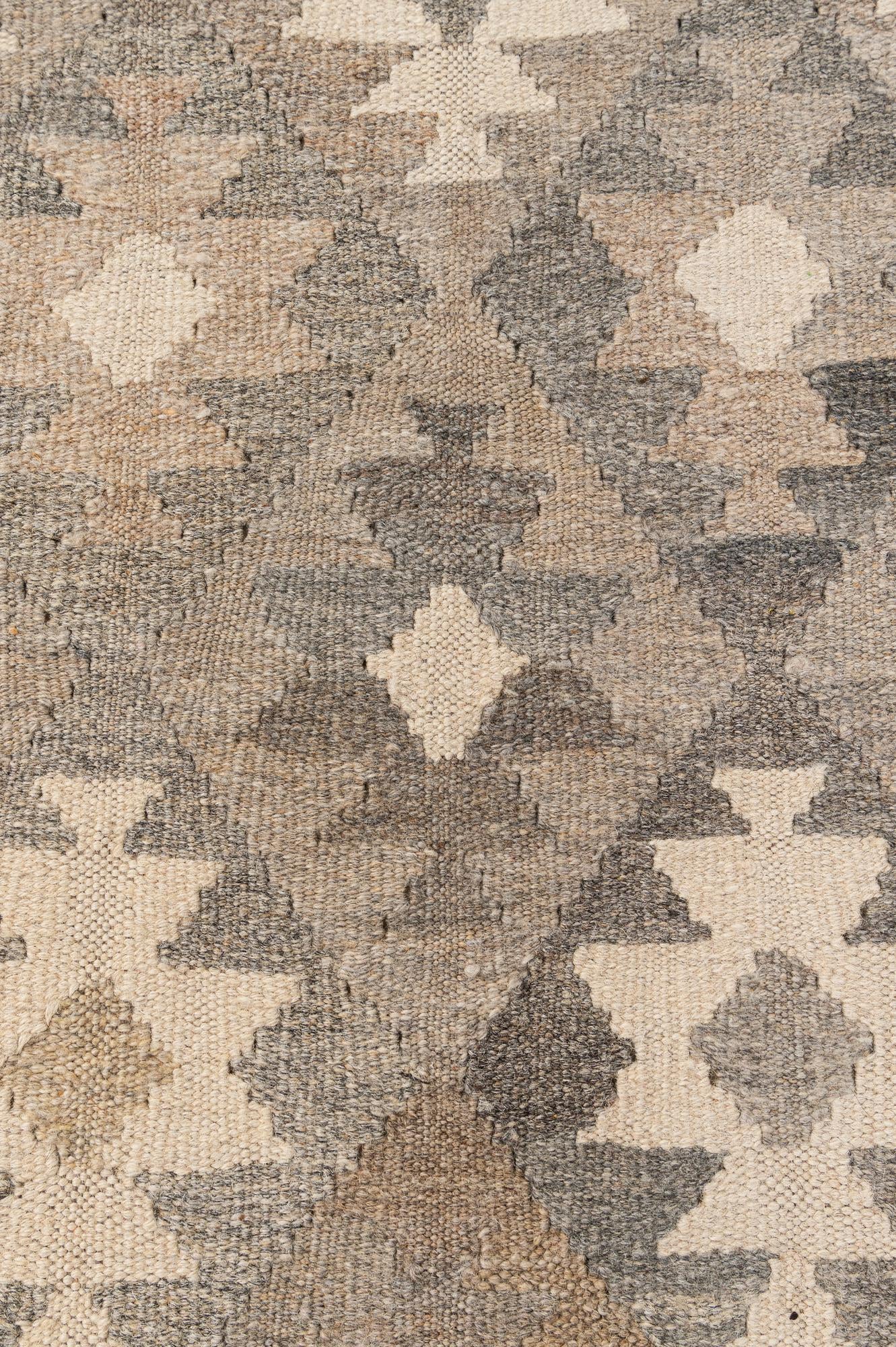 6' 7 x 9' 10 Hand Woven Kilim Maymana Wool Rug