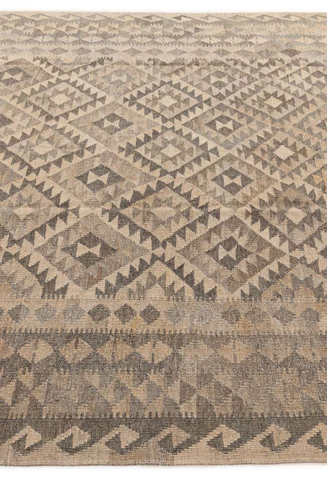 6' 9 x 9' 11 Hand Woven Kilim Maymana Wool Rug