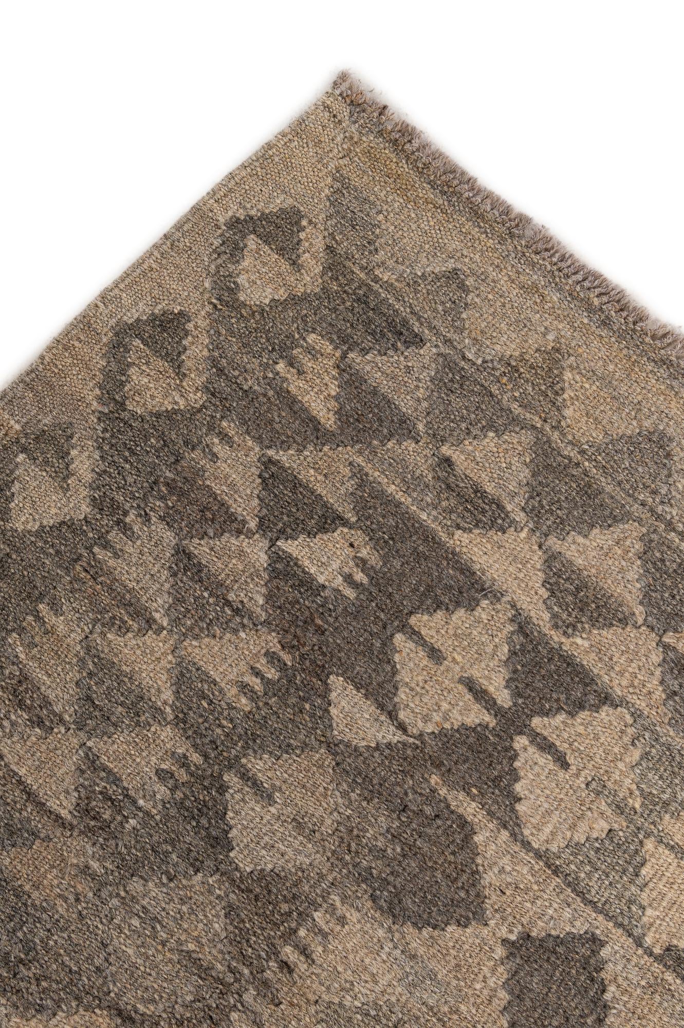6' 9 x 9' 11 Hand Woven Kilim Maymana Wool Rug