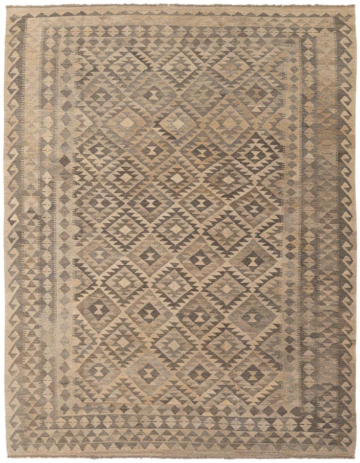 Detail image of 6' 9 x 9' 11 Hand Woven Kilim Maymana Wool Rug