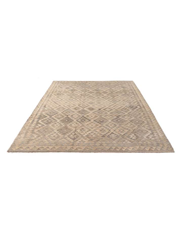 6' 6 x 9' 9 Hand Woven Kilim Maymana Wool Rug