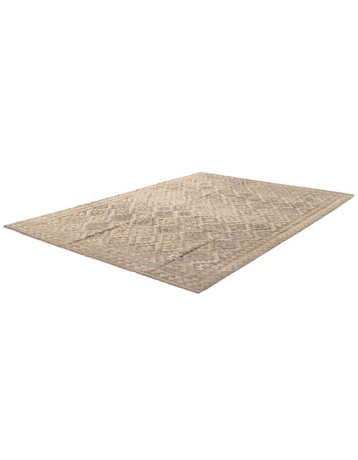 6' 6 x 9' 9 Hand Woven Kilim Maymana Wool Rug